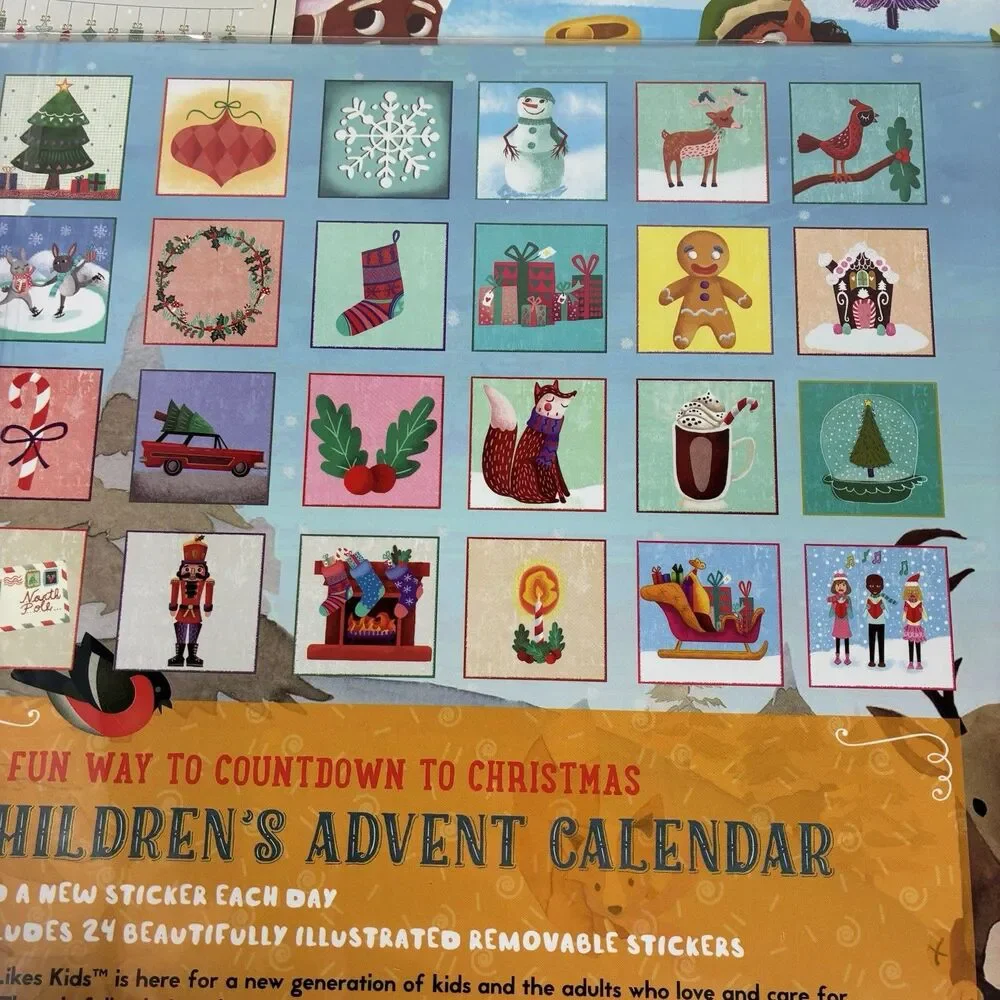 Kids Christmas Sticker Advent Calendar Holiday Countdown- Lot Of 3 NEW